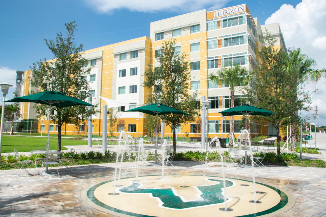 The village at USF in front of the hub