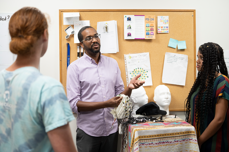 Professor teaching students psychology