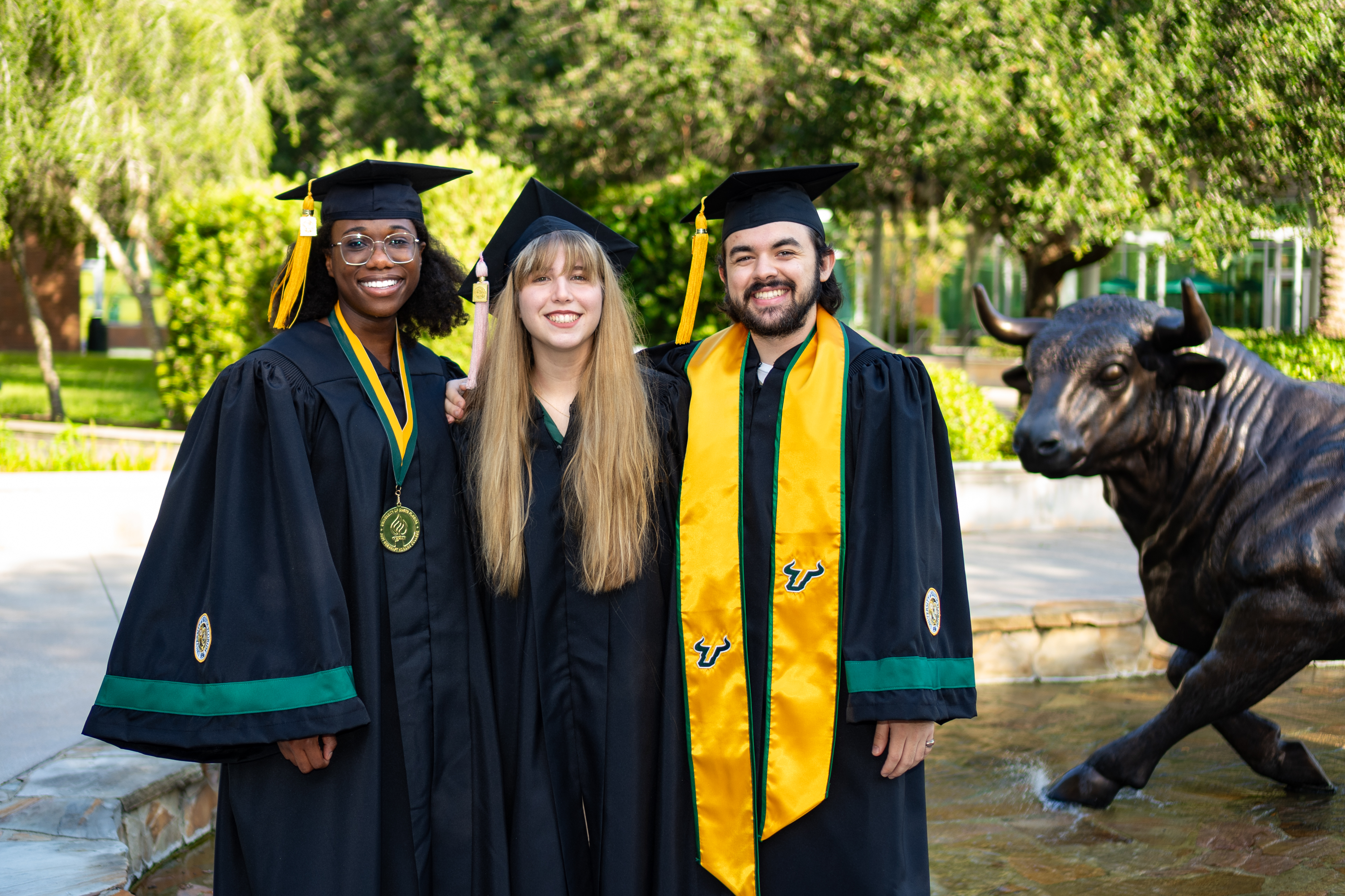 Graduating student in cap and gown